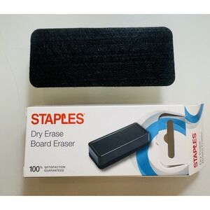 Staples Durable Dry Erase Board Eraser, Black